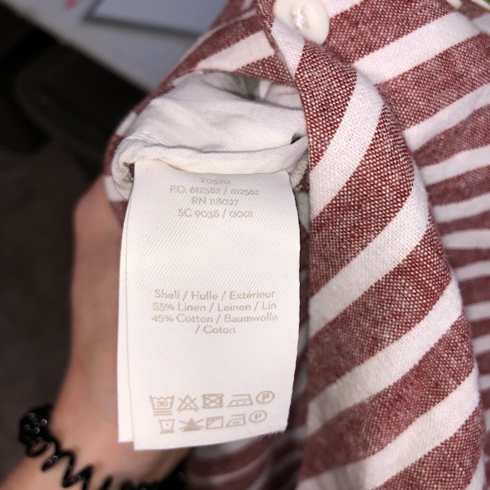 Boden Rust and White Striped Sleeveless Jumpsuit - Picture 10 of 10